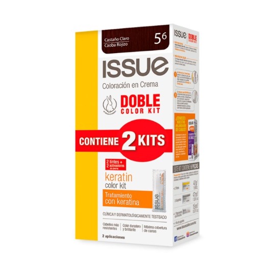 Issue Tinte Doble Color Kit No 5.6 Castanio Claro Caoba Roji