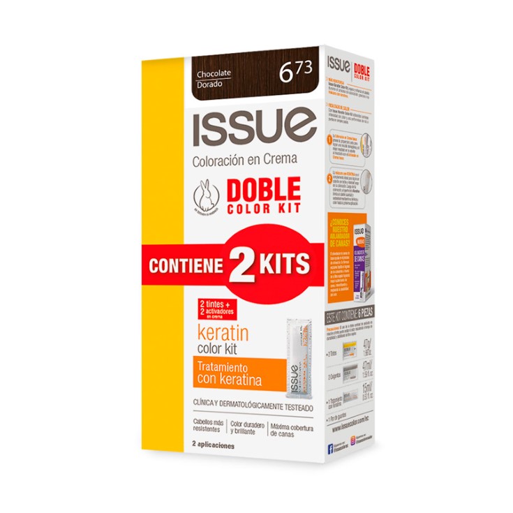 Issue Tinte Doble Color Kit No 6.73 Rubio Chocolate Dorado