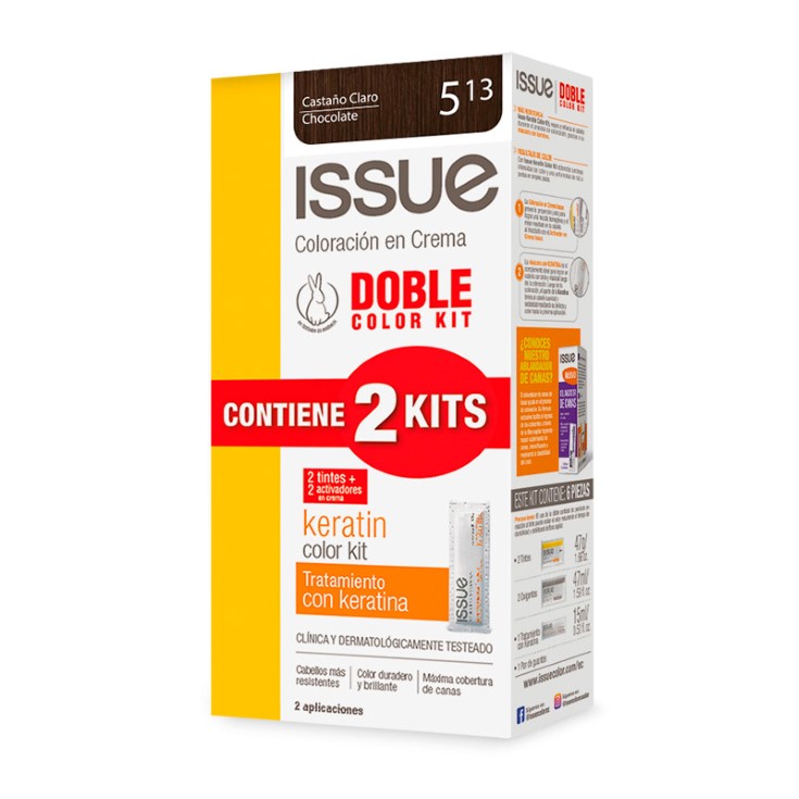 Issue Tinte Doble Color Kit No 5.13 Castanio Claro Dorado