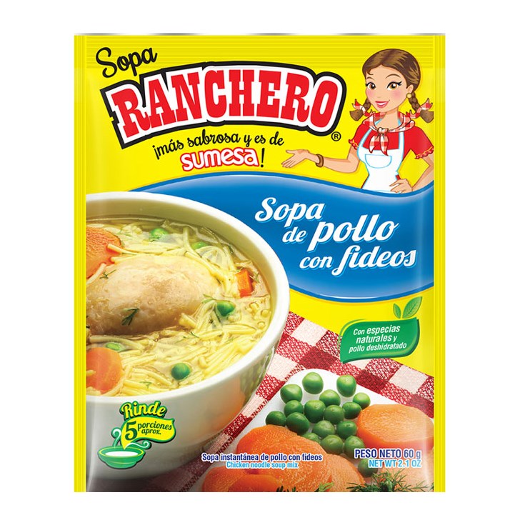 Sopa Pollo Y Fideos Ranchero 60 Gr