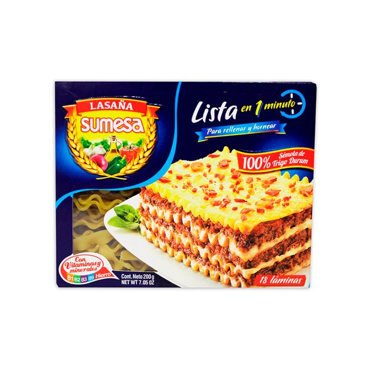 Lasaña Precocida Sumesa 200 Gr