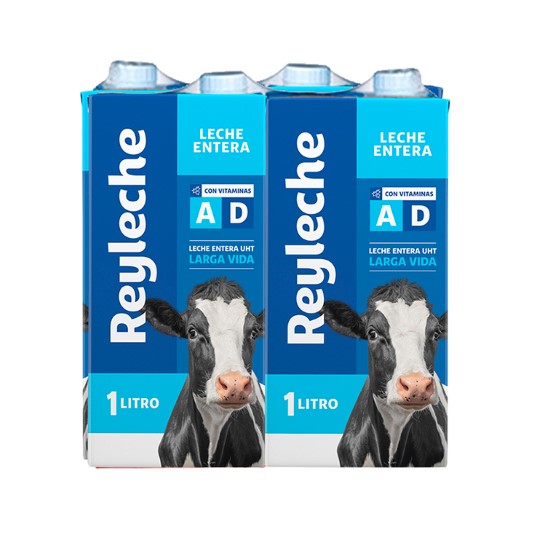 Cartón Leche Entera Reyleche x4 Un. 1 Lt.