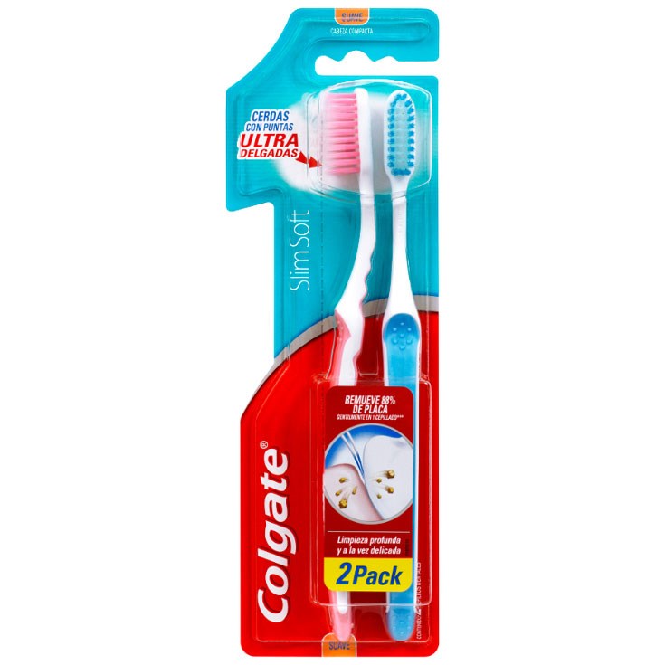 Pack X 2 Cepillo Dental Colgate Slim Soft