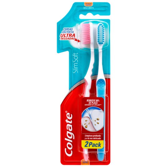 Pack X 2 Cepillo Dental Colgate Slim Soft