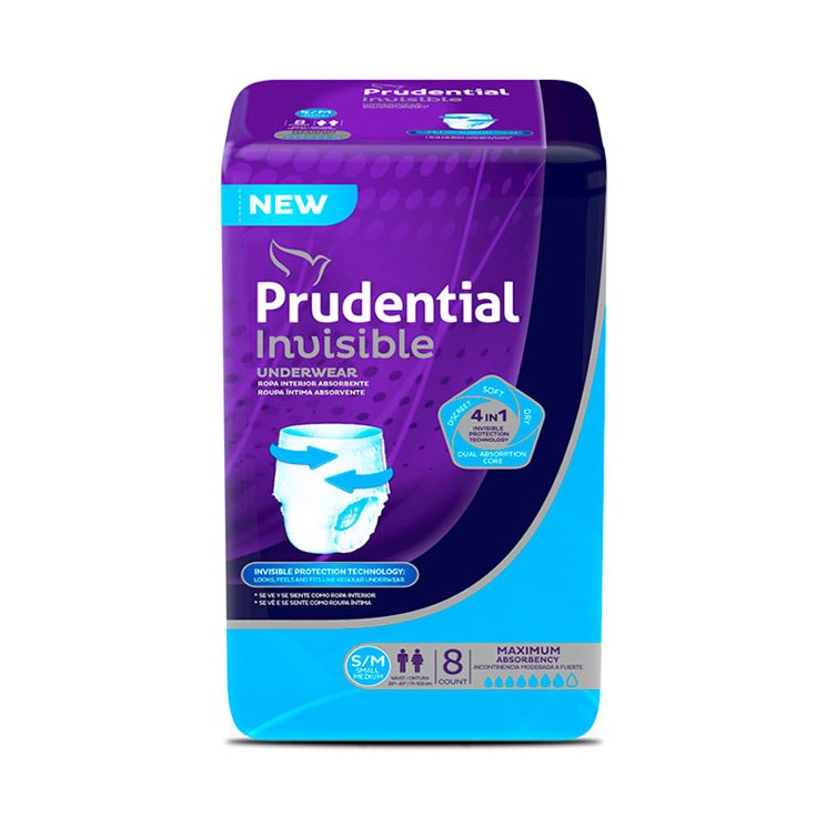 Pañal Adulto Invisible Mediano Prudential 8 U