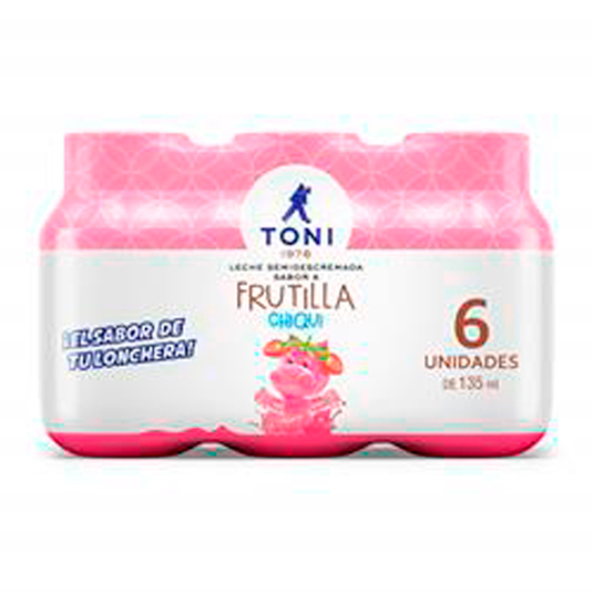 Leche Toni Sabor Frutilla x6 Un. 200 Ml. C/U