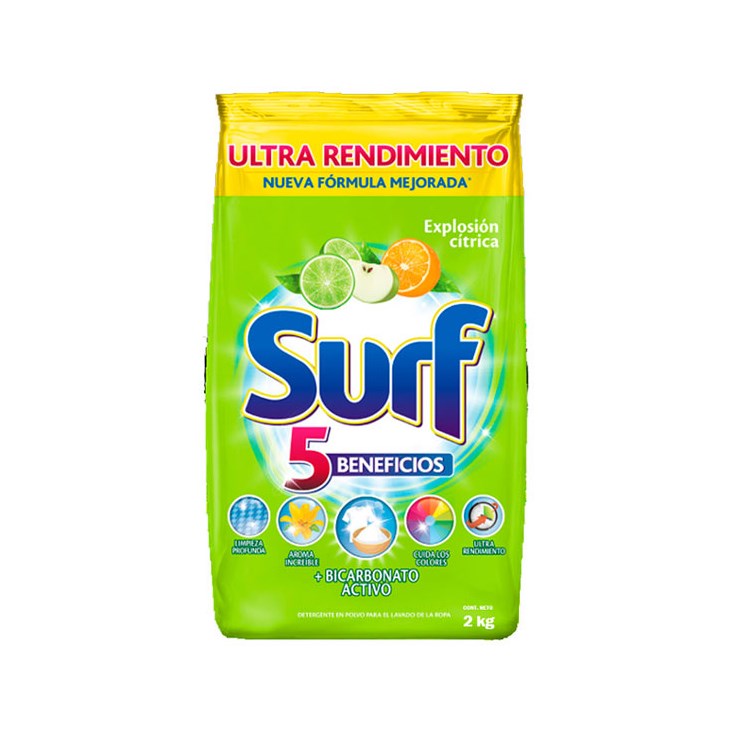 Detergente En Polvo Explosión Cítrica Surf