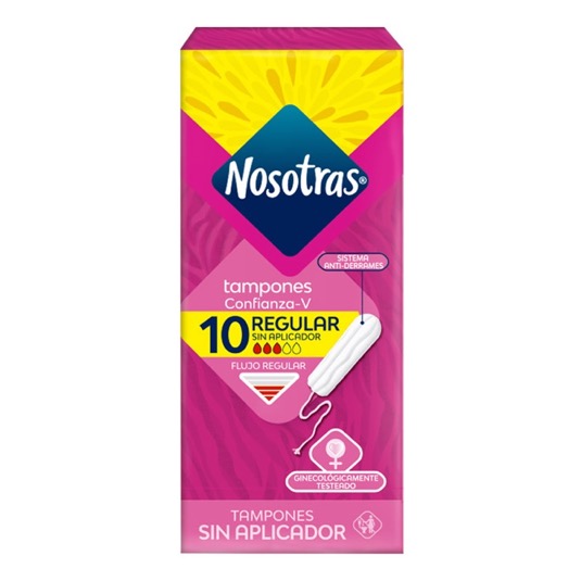 Tampones Sin Aplicador Regular Nosotras X 10