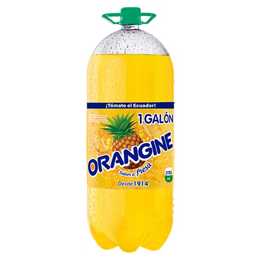 Orangine bebida gaseosa sabor a piña 3.785 lt.