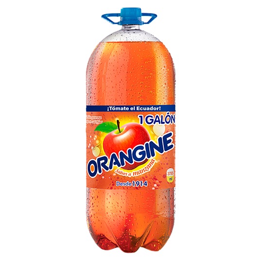 Orangine bebida gaseosa sabor a manzana 3.785 lt.